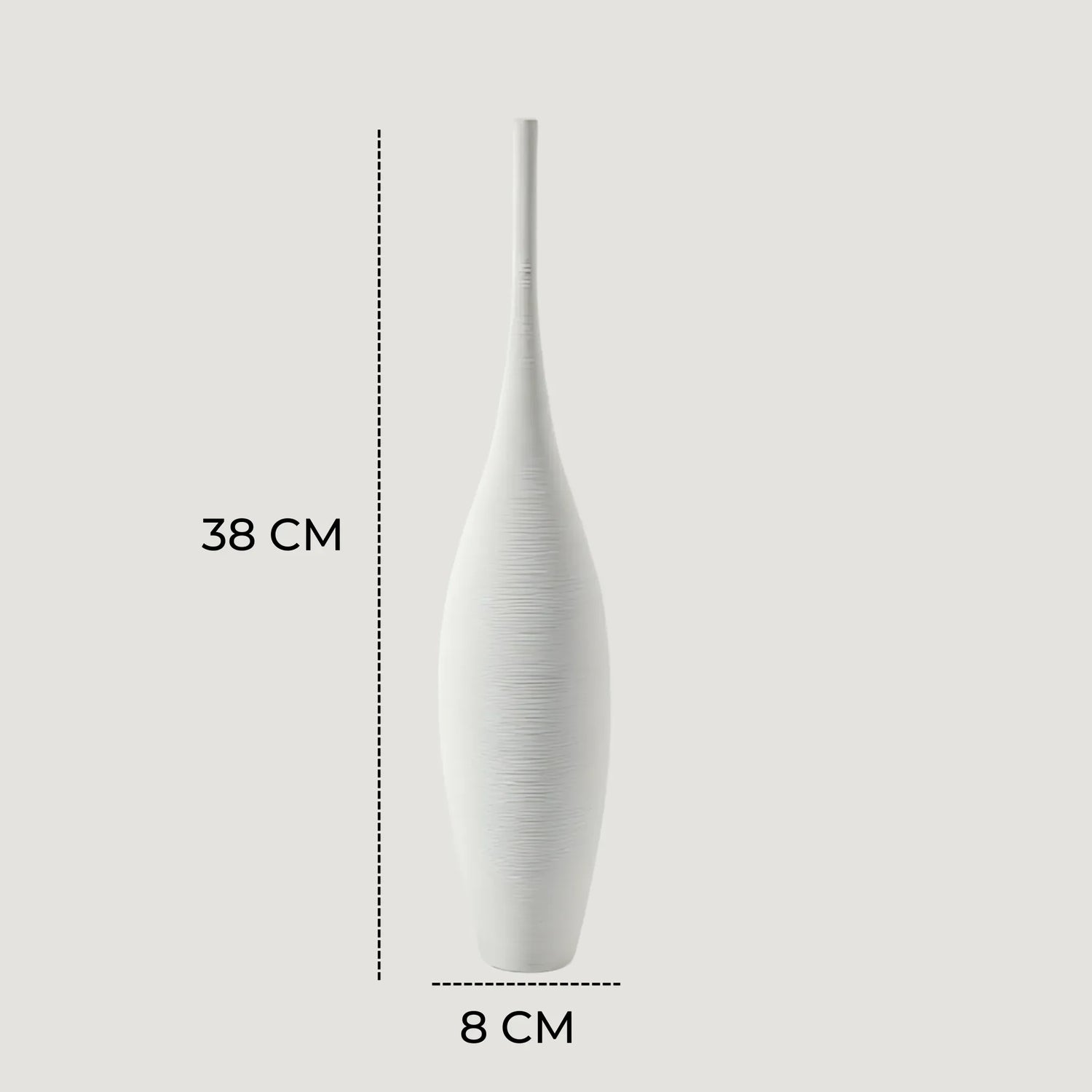 Ceramic Vase Handmade White 38cm Flower Vase