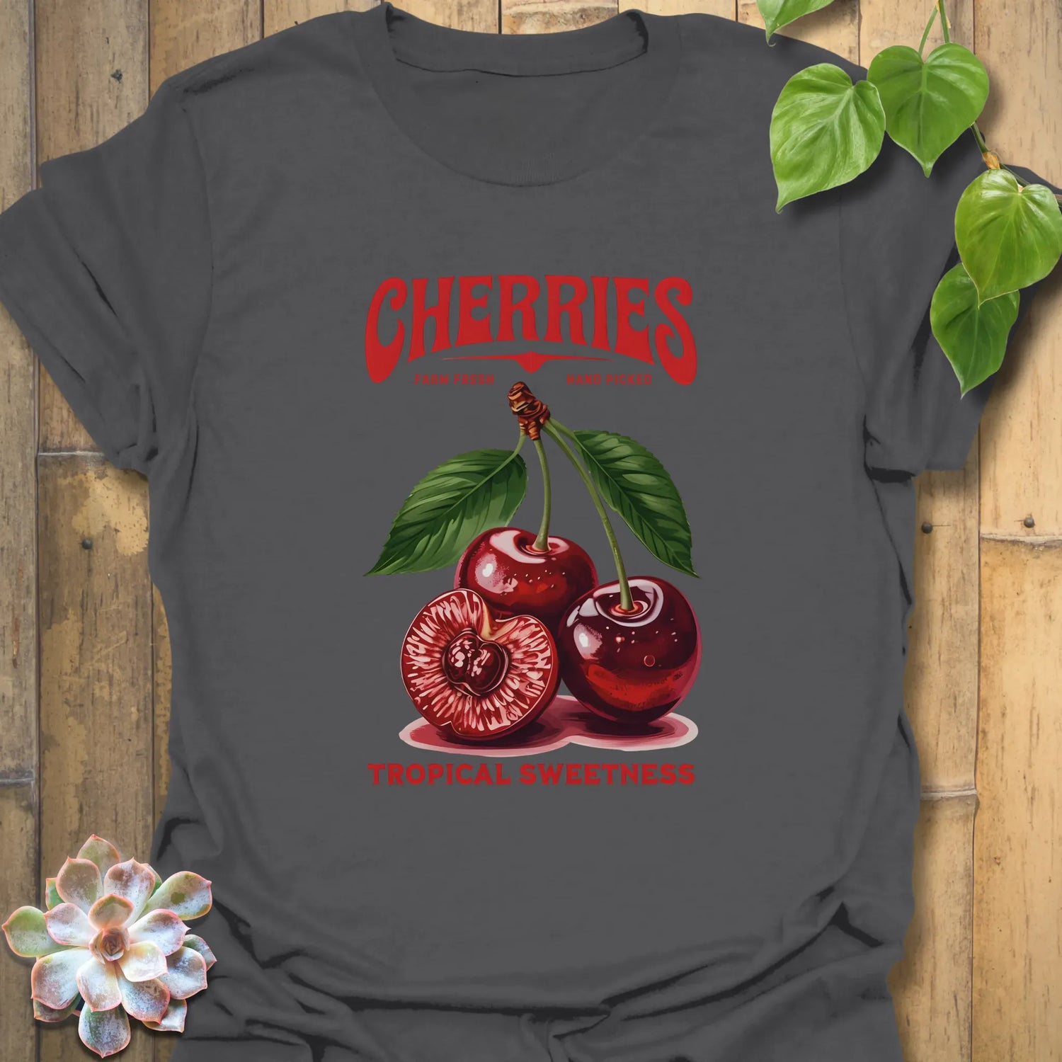 Cherries Tropical Sweetness T-Shirt Charcoal / S T-Shirt