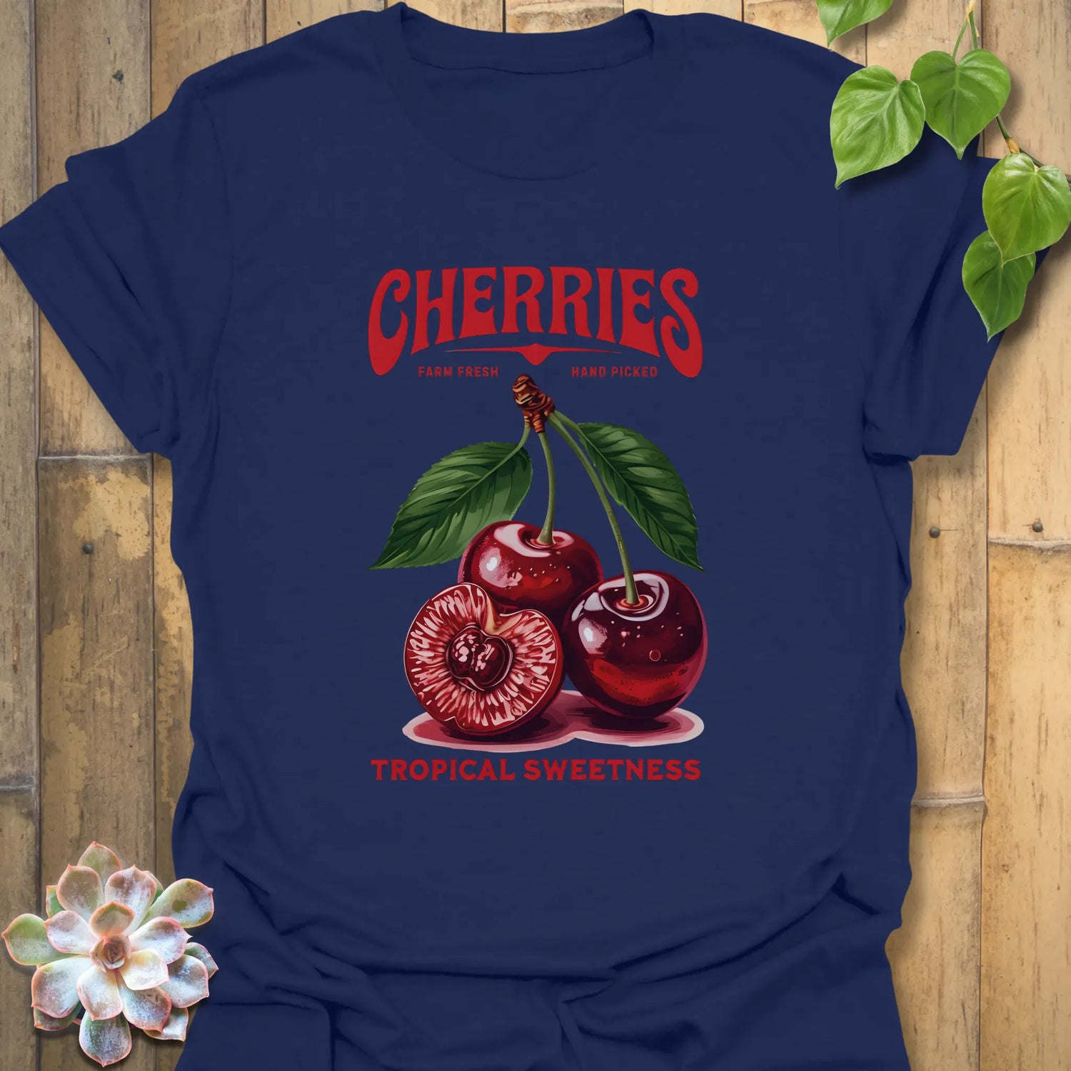 Cherries Tropical Sweetness T-Shirt Navy / S T-Shirt