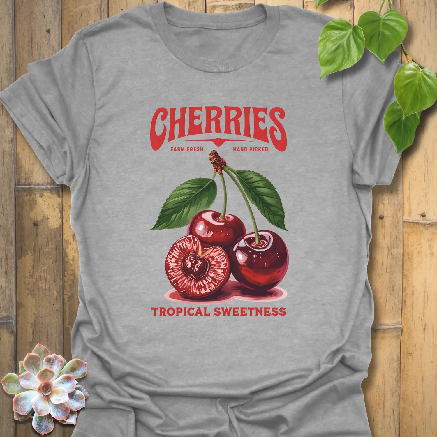 Cherries Tropical Sweetness T-Shirt Sport Grey / S T-Shirt