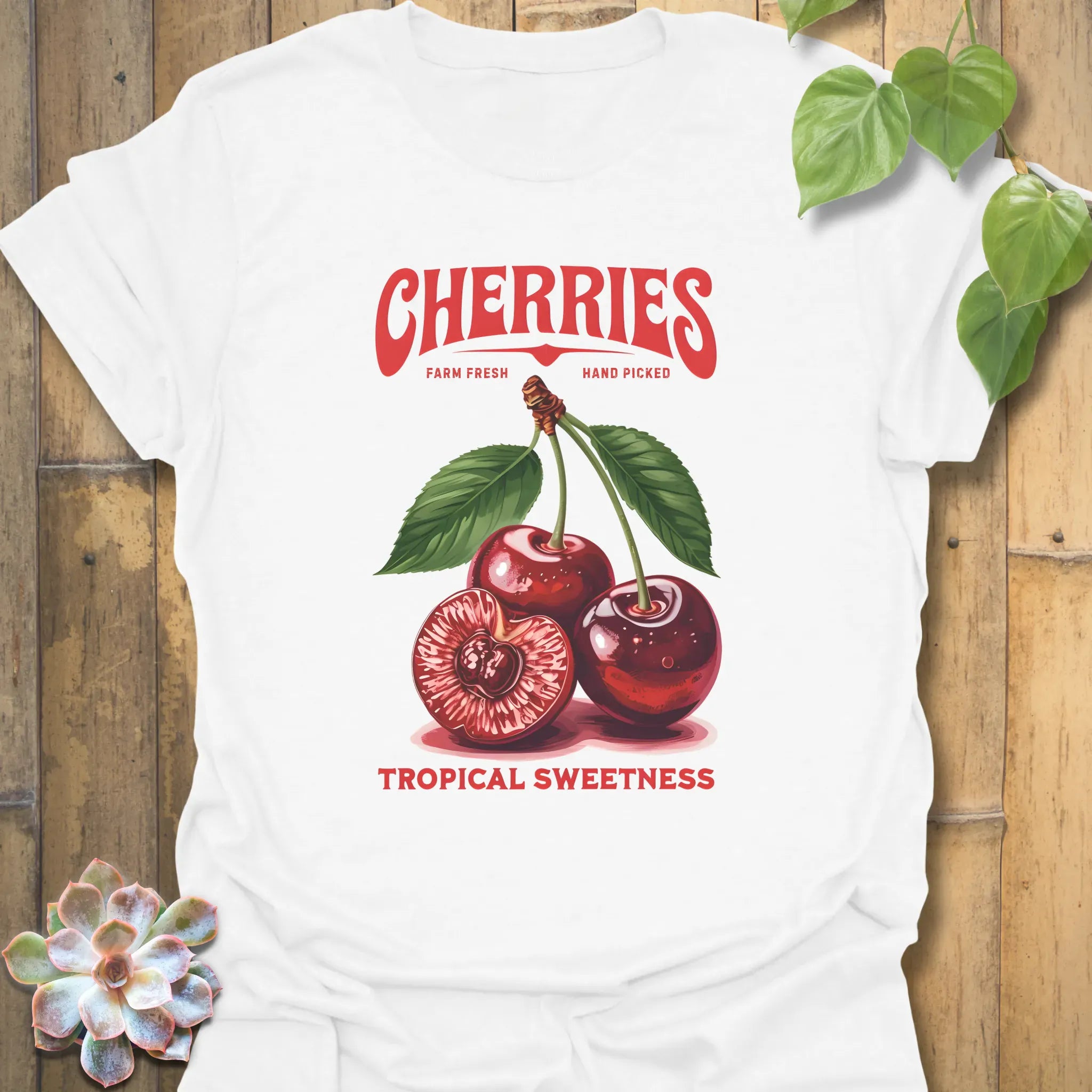 Cherries Tropical Sweetness T-Shirt White / S T-Shirt