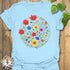 Circle of Flowers T-shirt Light Blue / S T-Shirt