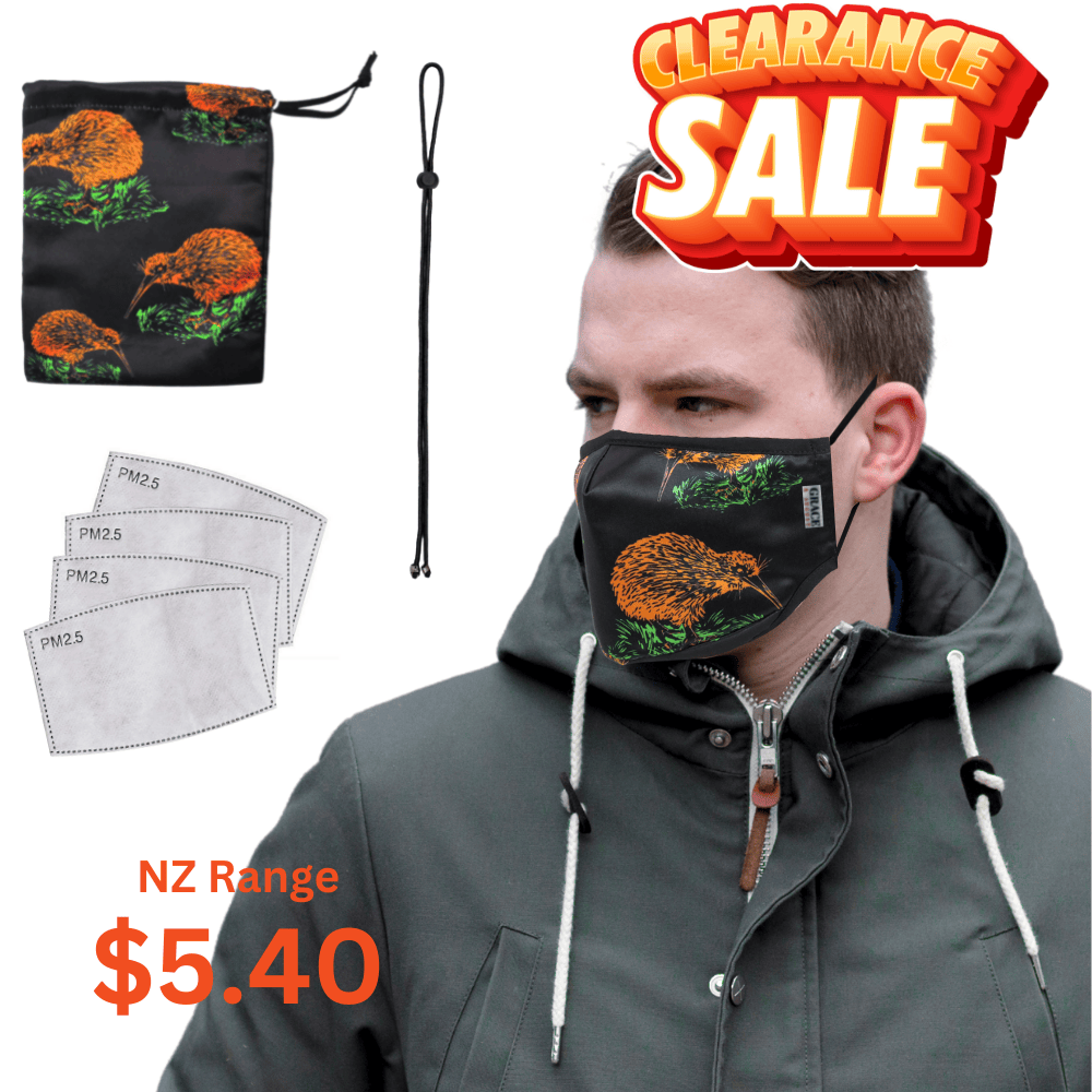 Cloth Face Mask Reusable Set | NZ Edition 3 Layer Breathable Face Mask - NZ Kiwi Face masks