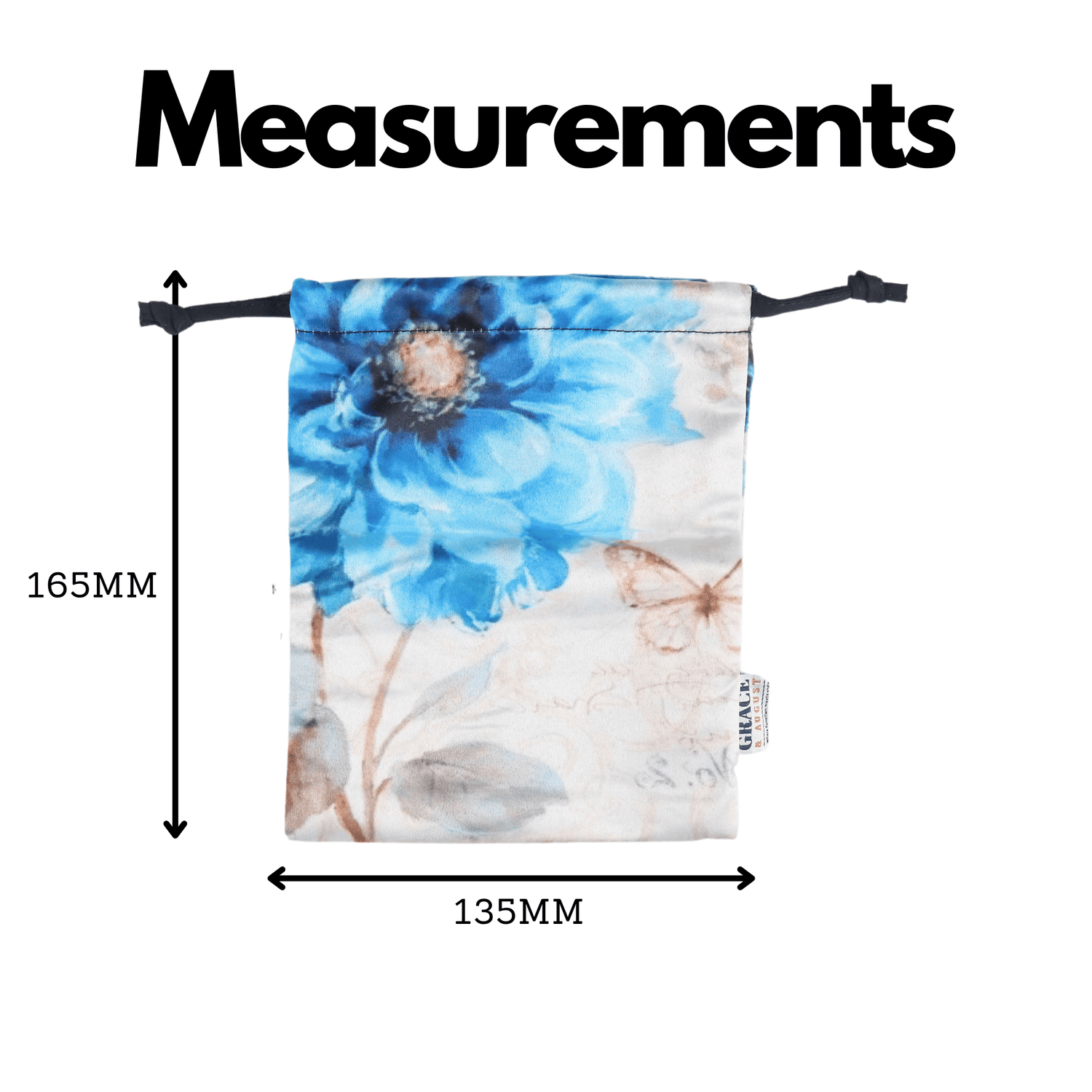 Cotton blend Drawstring Storage Bag - Perfect for Everyday Use- Blue Butterfly Face masks