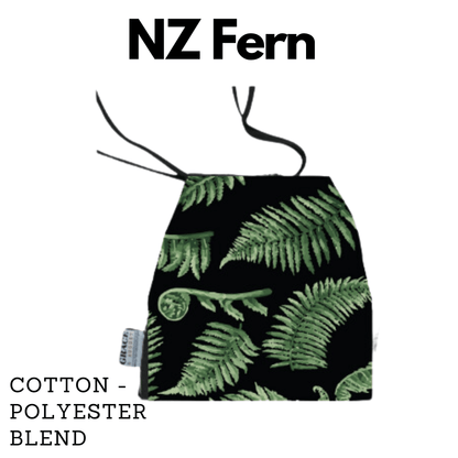 Cotton blend Drawstring Storage Bag - Perfect for Everyday Use- NZ Fern Face masks