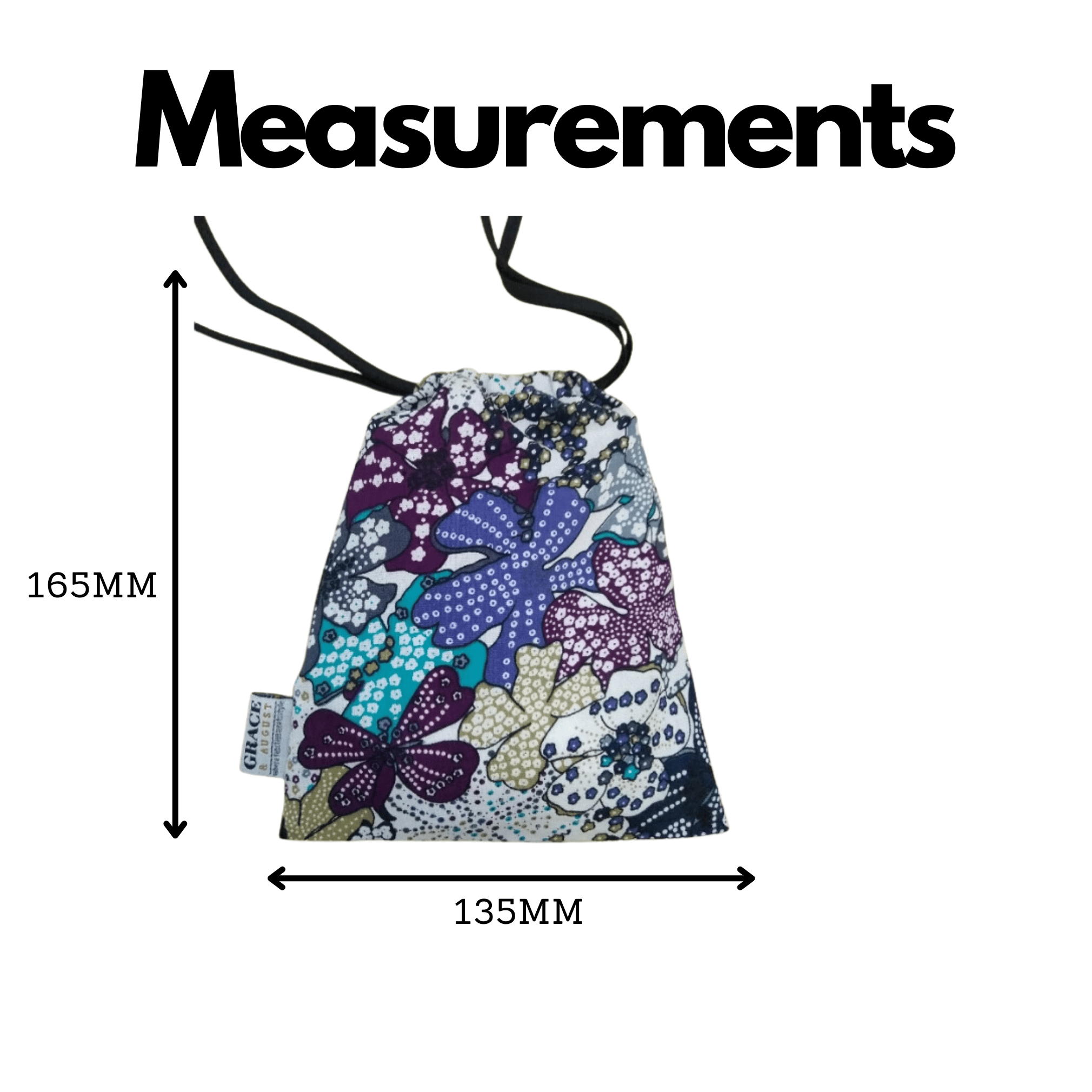 Cotton blend Drawstring Storage Bag - Perfect for Everyday Use- Purple Exotic Flower Face masks