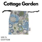 Cotton Drawstring Storage Bag - Perfect for Everyday Use- Cottage Garden Face masks