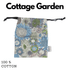 Cotton Drawstring Storage Bag - Perfect for Everyday Use- Cottage Garden Face masks