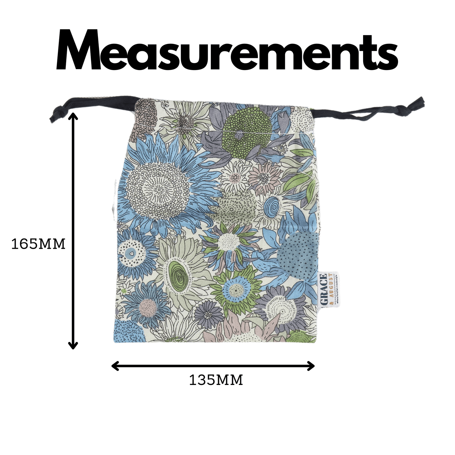 Cotton Drawstring Storage Bag - Perfect for Everyday Use- Cottage Garden Face masks