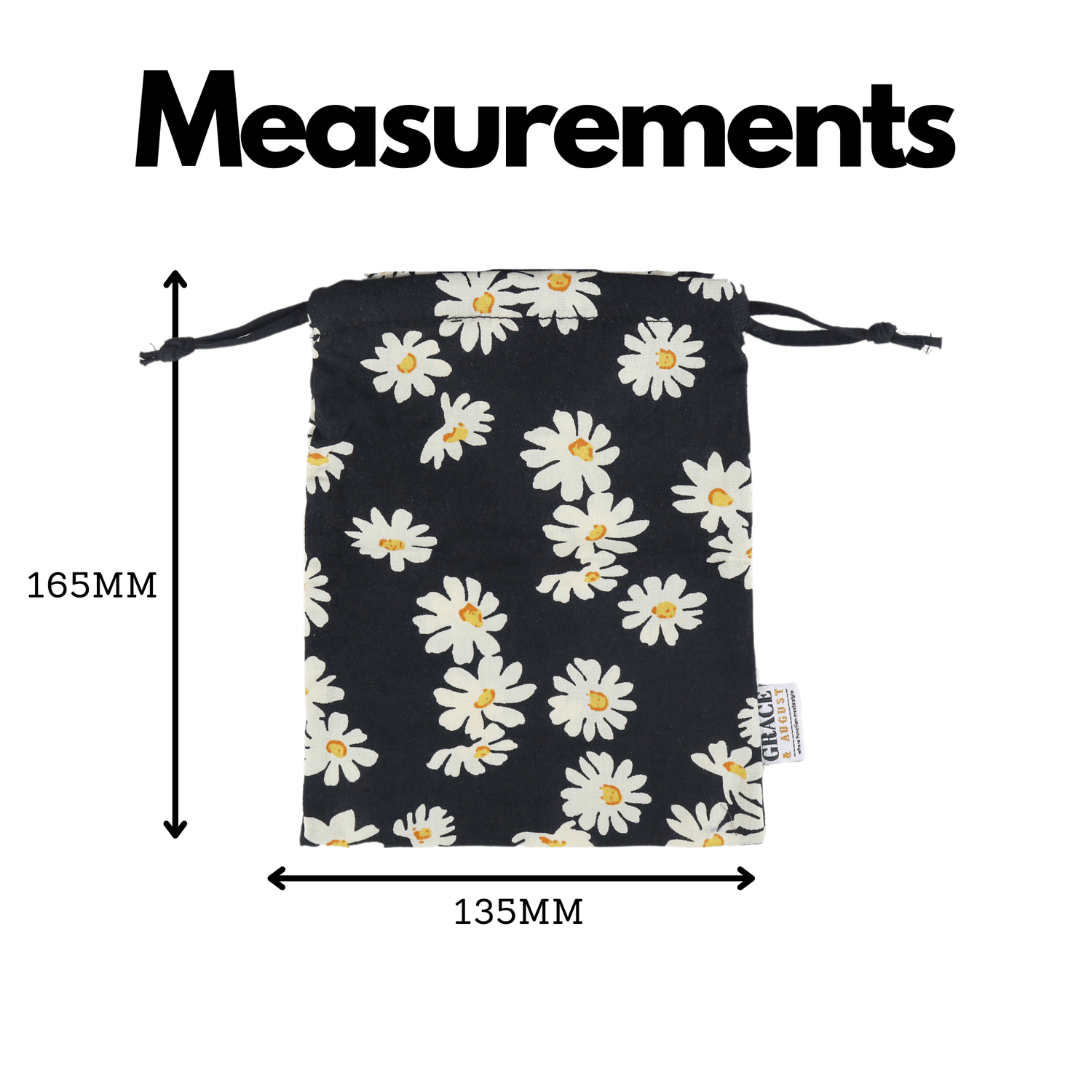 Cotton Drawstring Storage Bag - Perfect for Everyday Use- Daisy Face masks