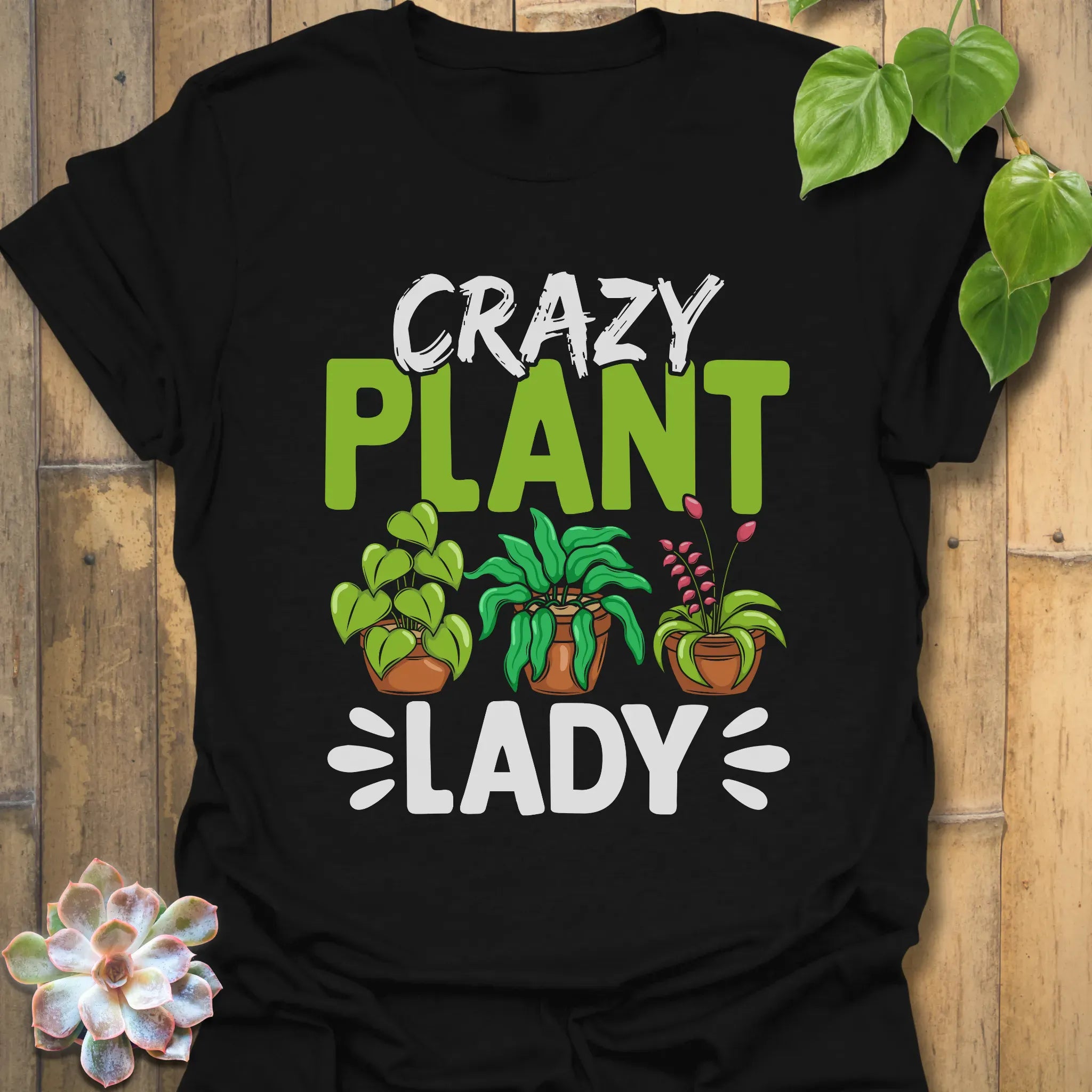 Crazy Plant Lady T-shirt Black / S T-Shirt