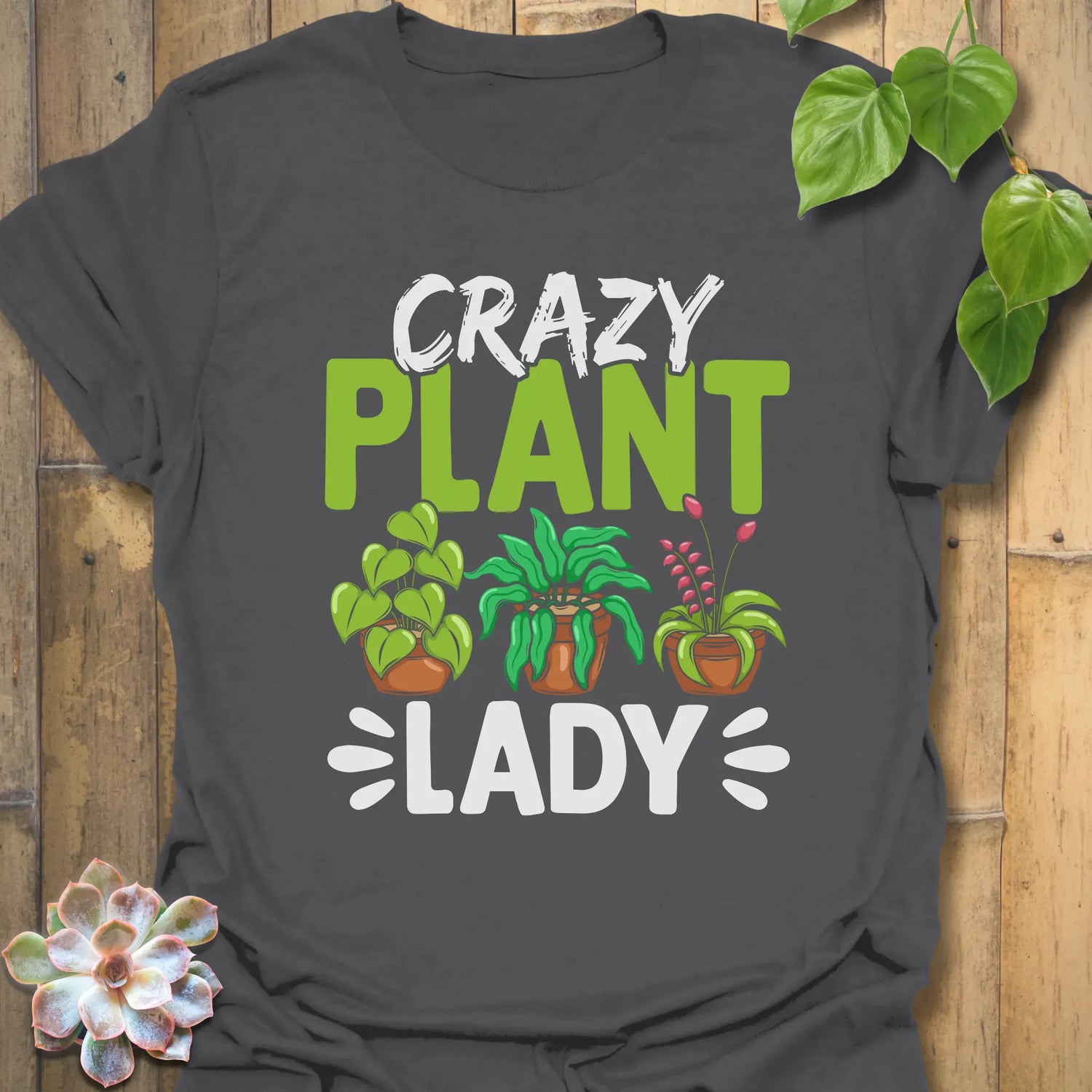Crazy Plant Lady T-shirt Charcoal / S T-Shirt