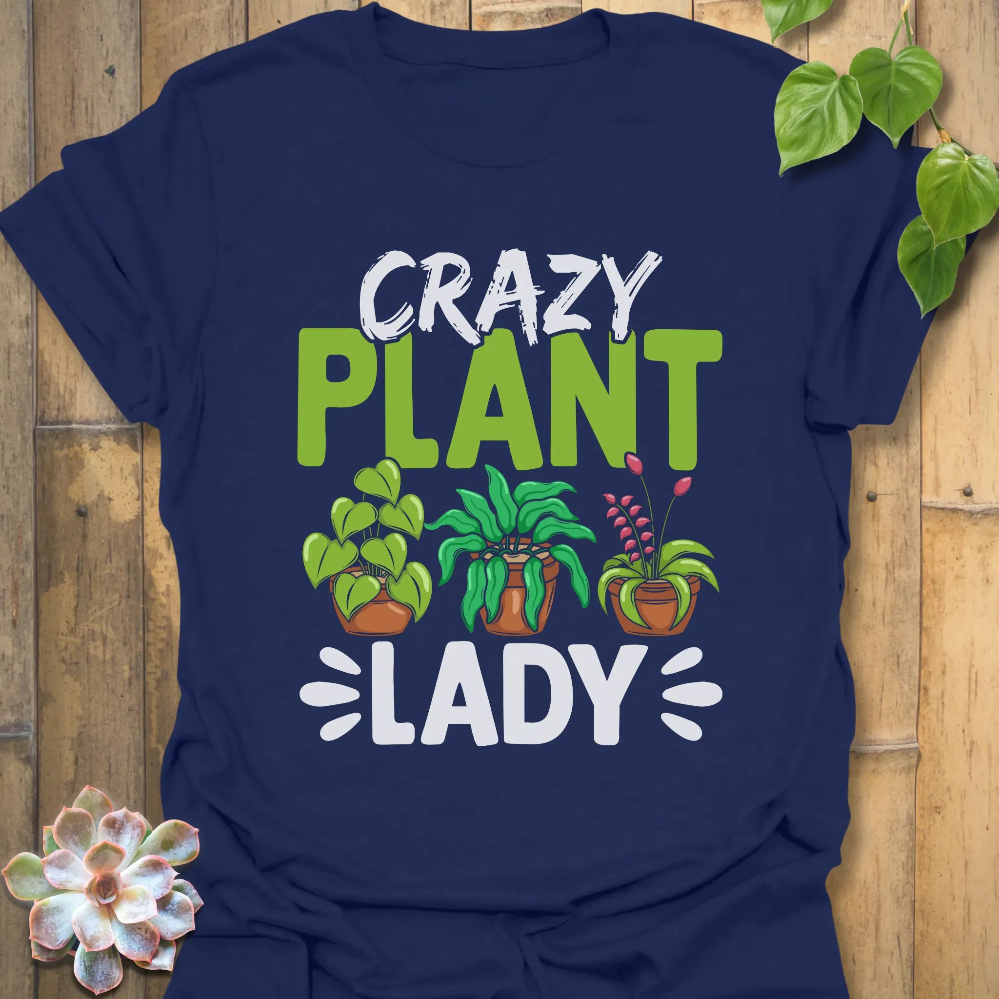 Crazy Plant Lady T-shirt Navy / S T-Shirt