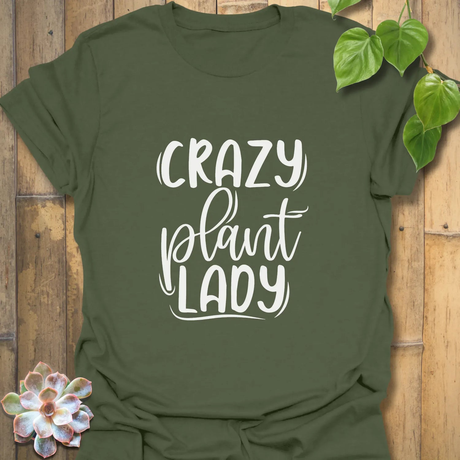 Crazy Plant Lady Tee T-shirt Military Green / S T-Shirt