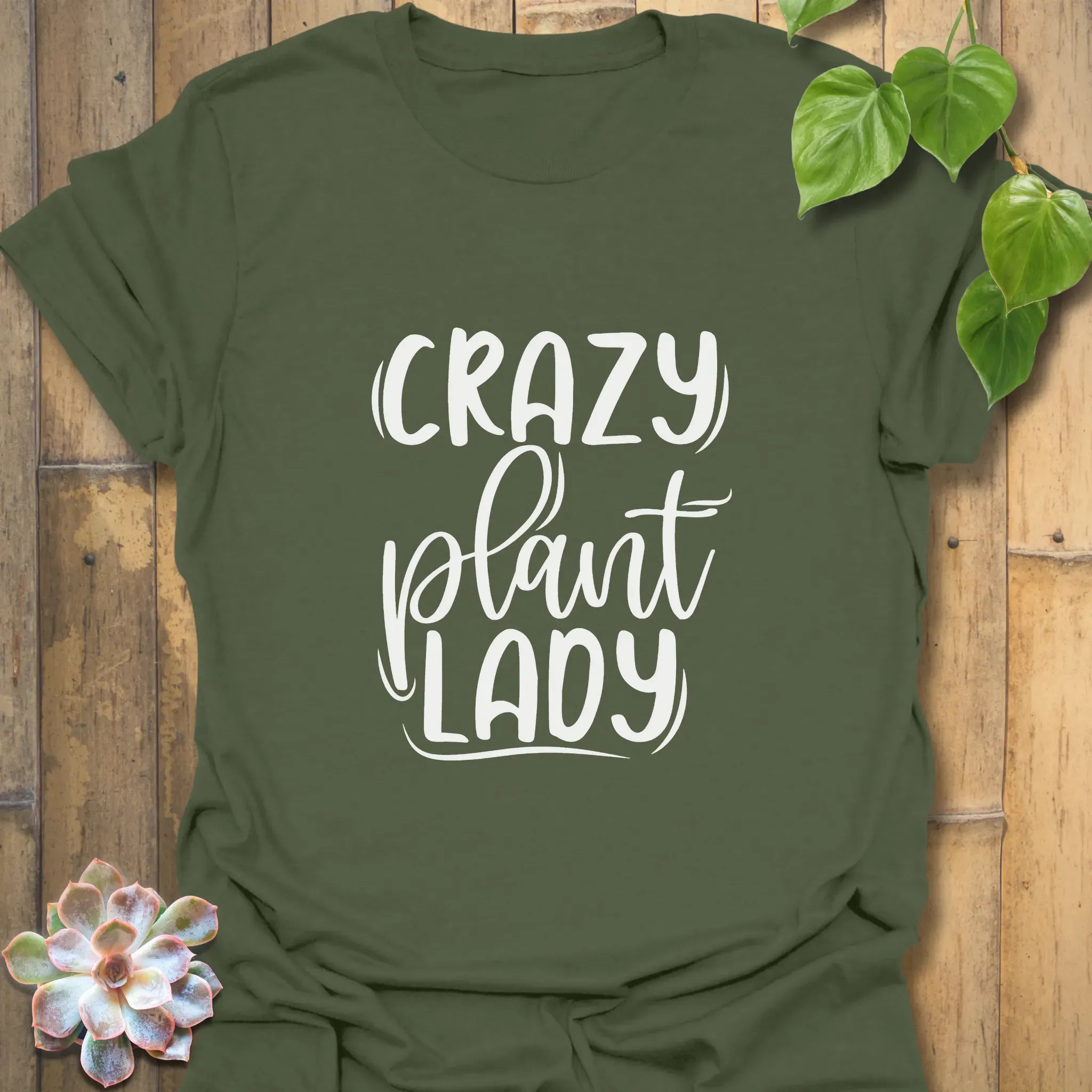 Crazy Plant Lady Tee T-shirt Military Green / S T-Shirt