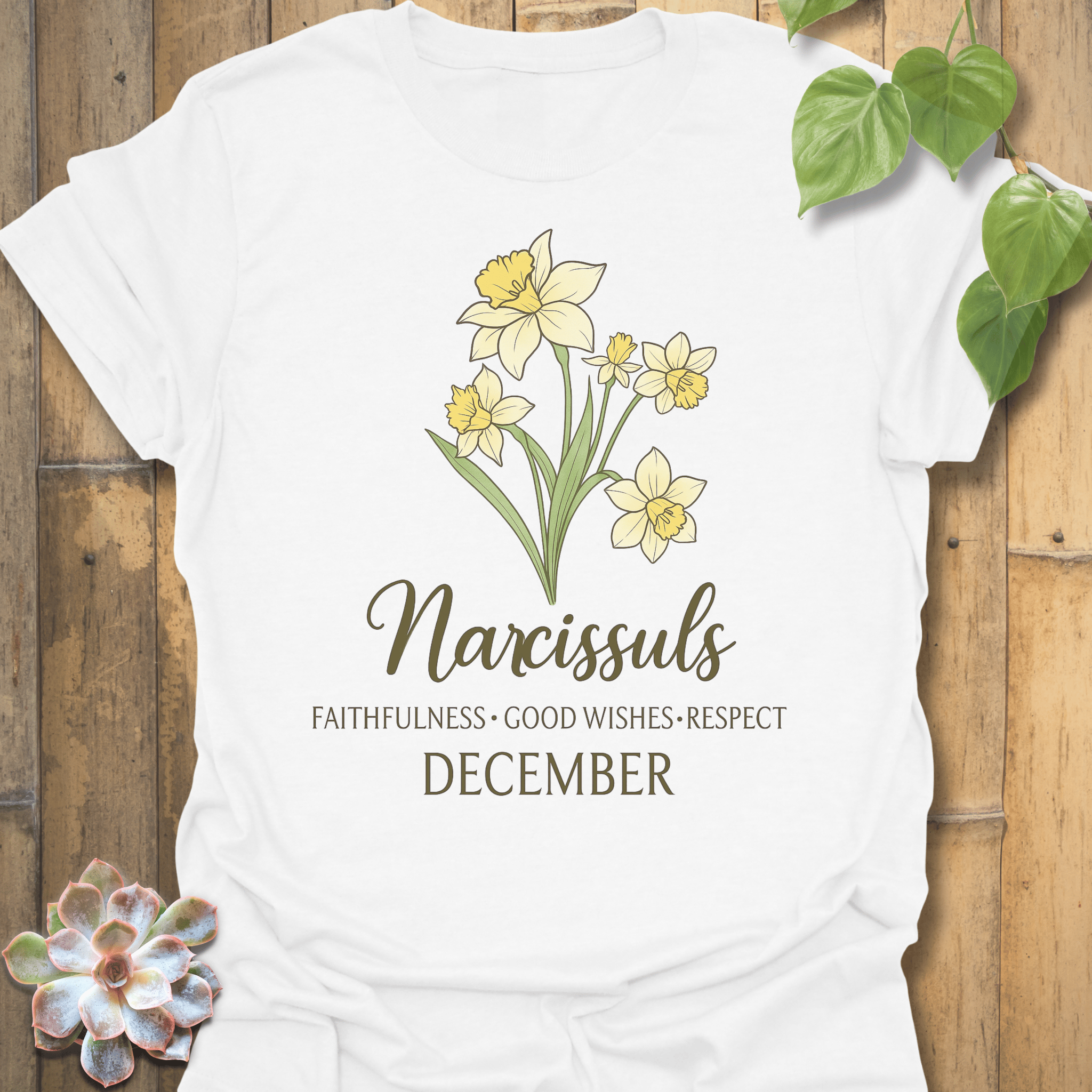 December Narcissus T-shirt White / S T-Shirt