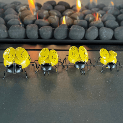 Decorative Metal Bees, Indoor or outdoor Garden Art Bumble Bee Art Set 4 Metal Bumblebee Decor