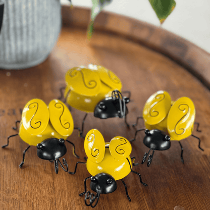 Decorative Metal Bees, Indoor or outdoor Garden Art Bumble Bee Art Set 4 Metal Bumblebee Decor
