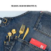 Denim Apron - Custom Logo, Thick, with Pockets for Stylists Apron