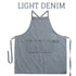 Denim Apron for Women and Men - Adjustable Cross-over Straps with Pockets, Suitable for Florist, Kitchen, Tools etc. A - Dark Denim Apron