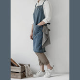 Denim Apron for Women and Men - Adjustable Cross-over Straps with Pockets, Suitable for Florist, Kitchen, Tools etc. Apron