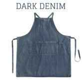 Denim Apron for Women and Men - Adjustable Cross-over Straps with Pockets, Suitable for Florist, Kitchen, Tools etc. B - Light Denim Apron