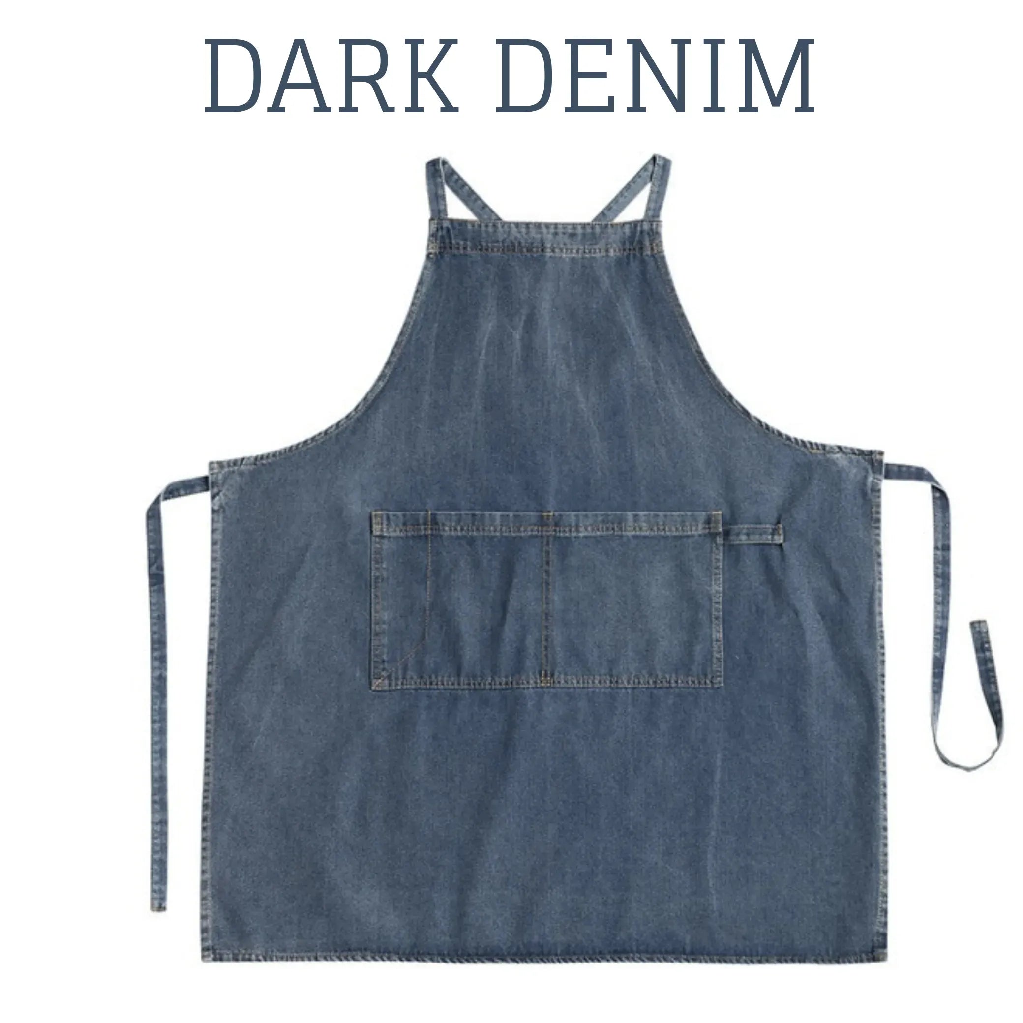 Denim Apron for Women and Men - Adjustable Cross-over Straps with Pockets, Suitable for Florist, Kitchen, Tools etc. B - Light Denim Apron
