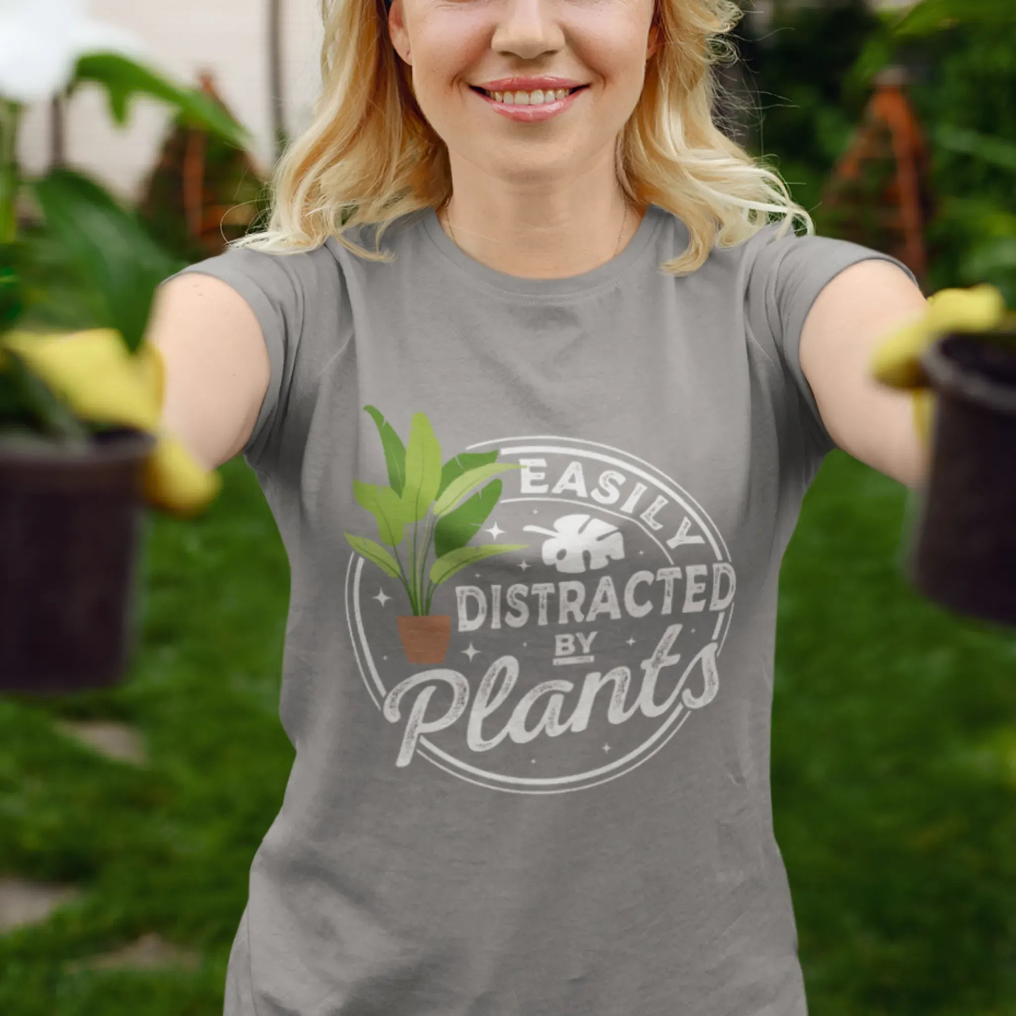 Distracted By Plants T-shirt Sport Grey / S T-Shirt