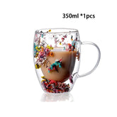 Double Wall Glass Cup - Heat Resistant Coffee & Tea Mug 1pcs 350ml A / 250-350ml Glass Cup