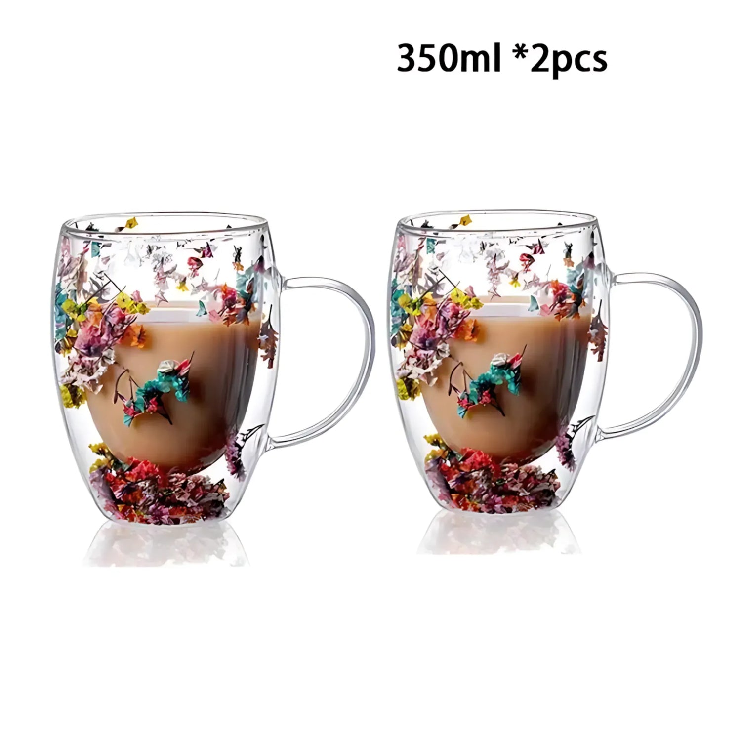 Double Wall Glass Cup - Heat Resistant Coffee &amp; Tea Mug 2pcs 350ml A / 250-350ml Glass Cup