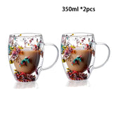 Double Wall Glass Cup - Heat Resistant Coffee & Tea Mug 2pcs 350ml A / 250-350ml Glass Cup