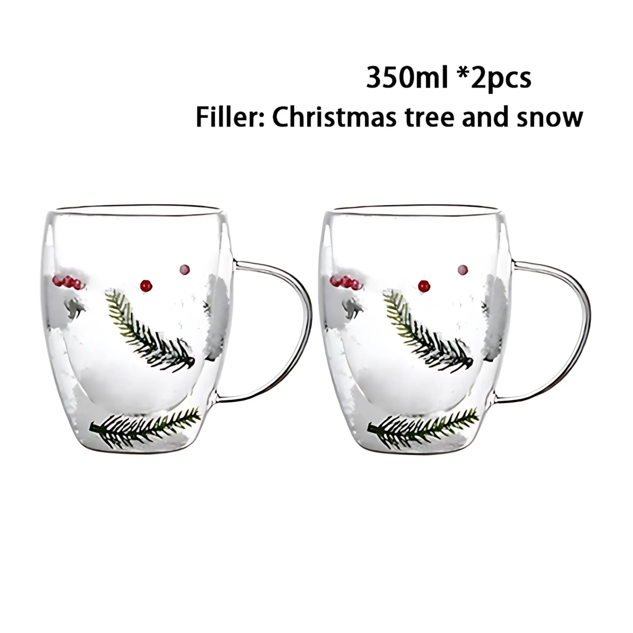 Double Wall Glass Cup - Heat Resistant Coffee &amp; Tea Mug 2pcs 350ml C / 250-350ml Glass Cup