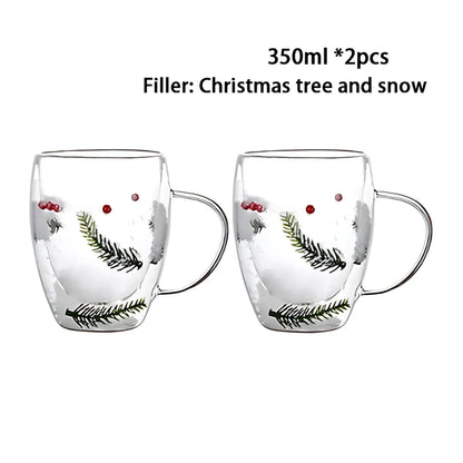 Double Wall Glass Cup - Heat Resistant Coffee &amp; Tea Mug 2pcs 350ml C / 250-350ml Glass Cup