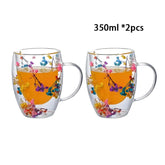 Double Wall Glass Cup - Heat Resistant Coffee & Tea Mug 2pcs 350ml E / 250-350ml Glass Cup