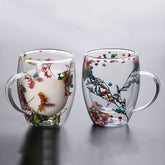 Double Wall Glass Cup - Heat Resistant Coffee & Tea Mug Glass Cup