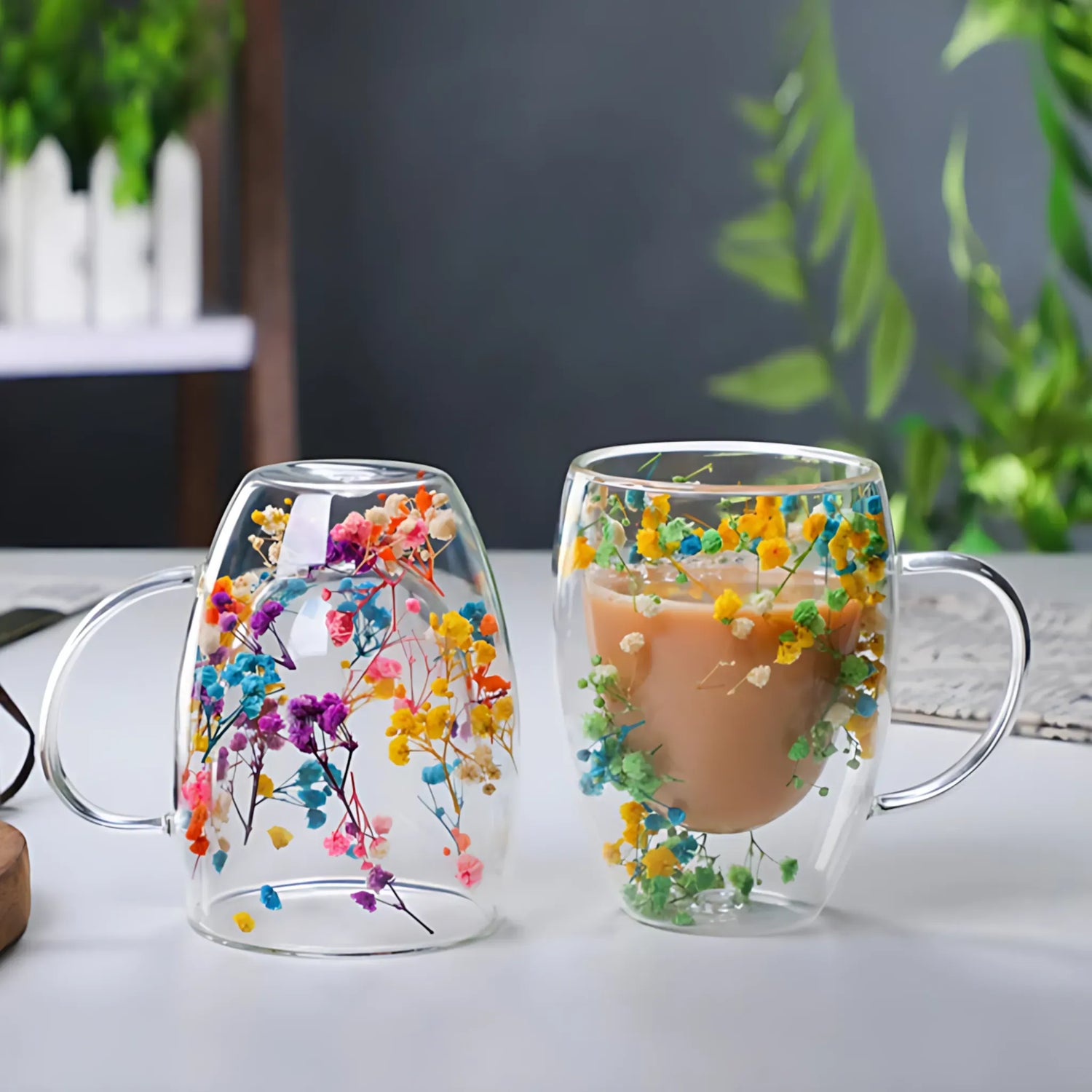 Double Wall Glass Cup - Heat Resistant Coffee &amp; Tea Mug Glass Cup