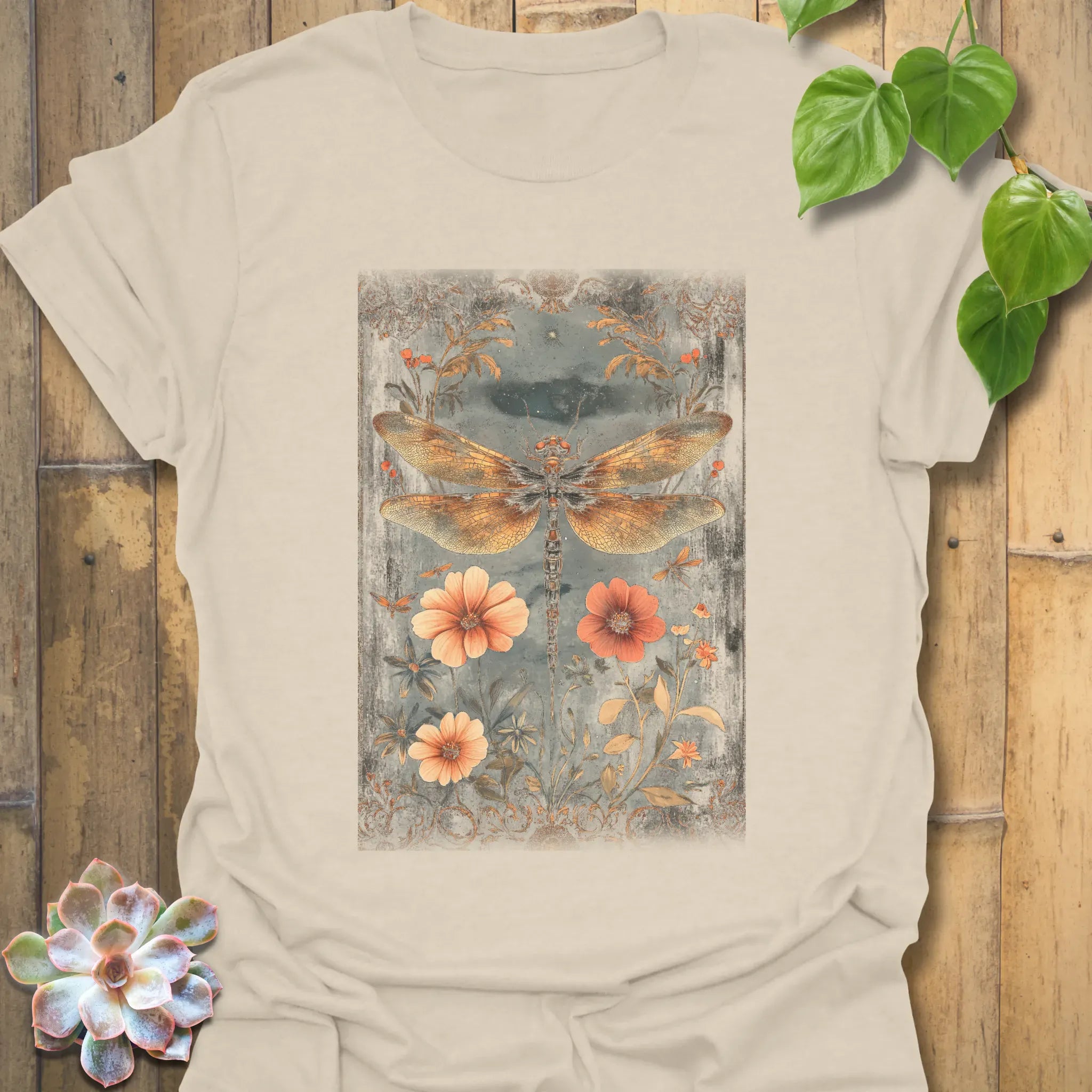 Dragonfly Garden T-Shirt Natural / S T-Shirt