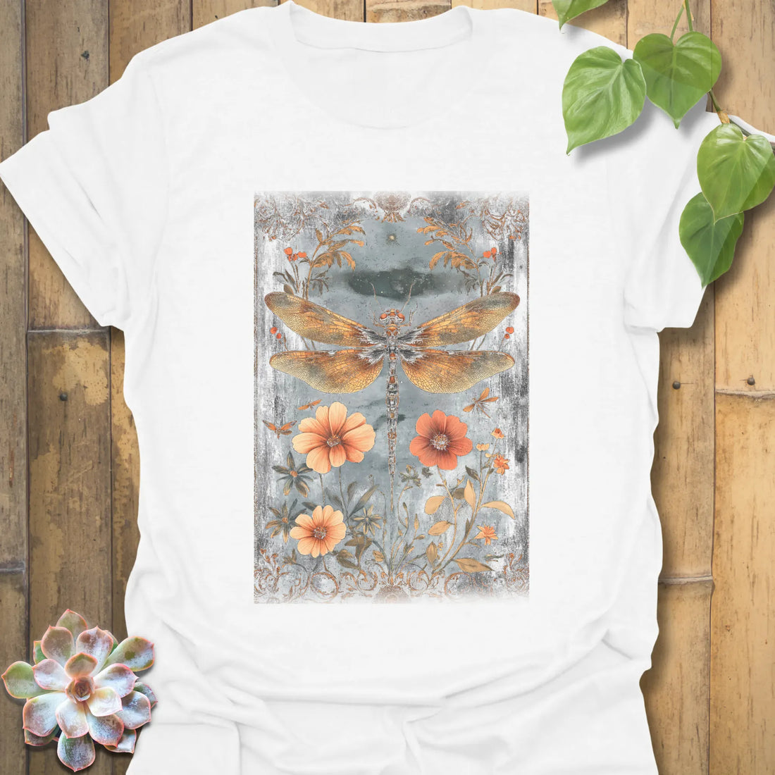 Dragonfly Garden T-Shirt White / S T-Shirt