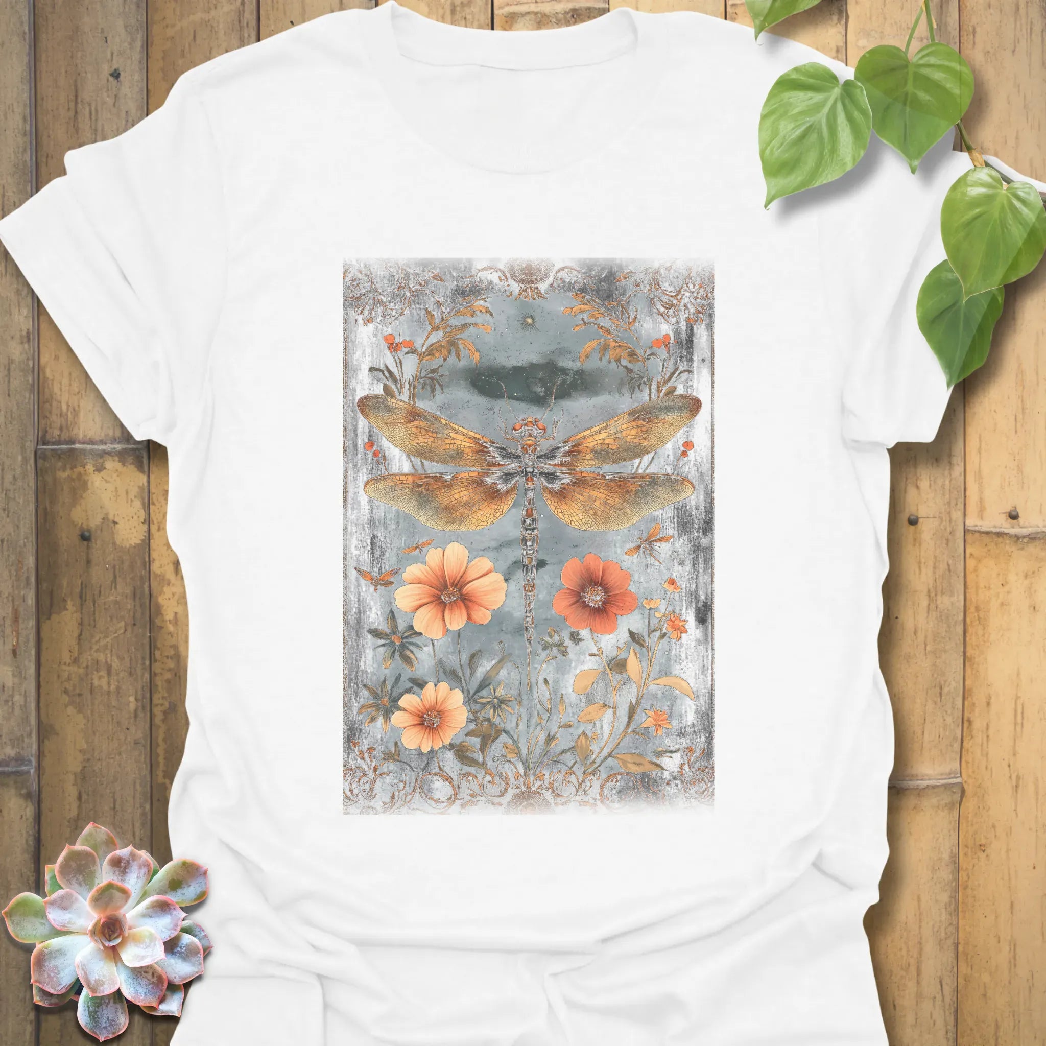 Dragonfly Garden T-Shirt White / S T-Shirt