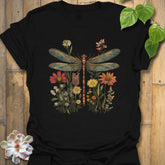 Dragonfly & Wildflower T-Shirt Black / S T-Shirt