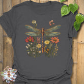 Dragonfly & Wildflower T-Shirt Charcoal / S T-Shirt