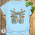 Dragonfly & Wildflower T-Shirt Light Blue / S T-Shirt