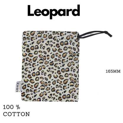 Drawstring Storage Bag -Perfect for everyday use -  Leopard Face masks