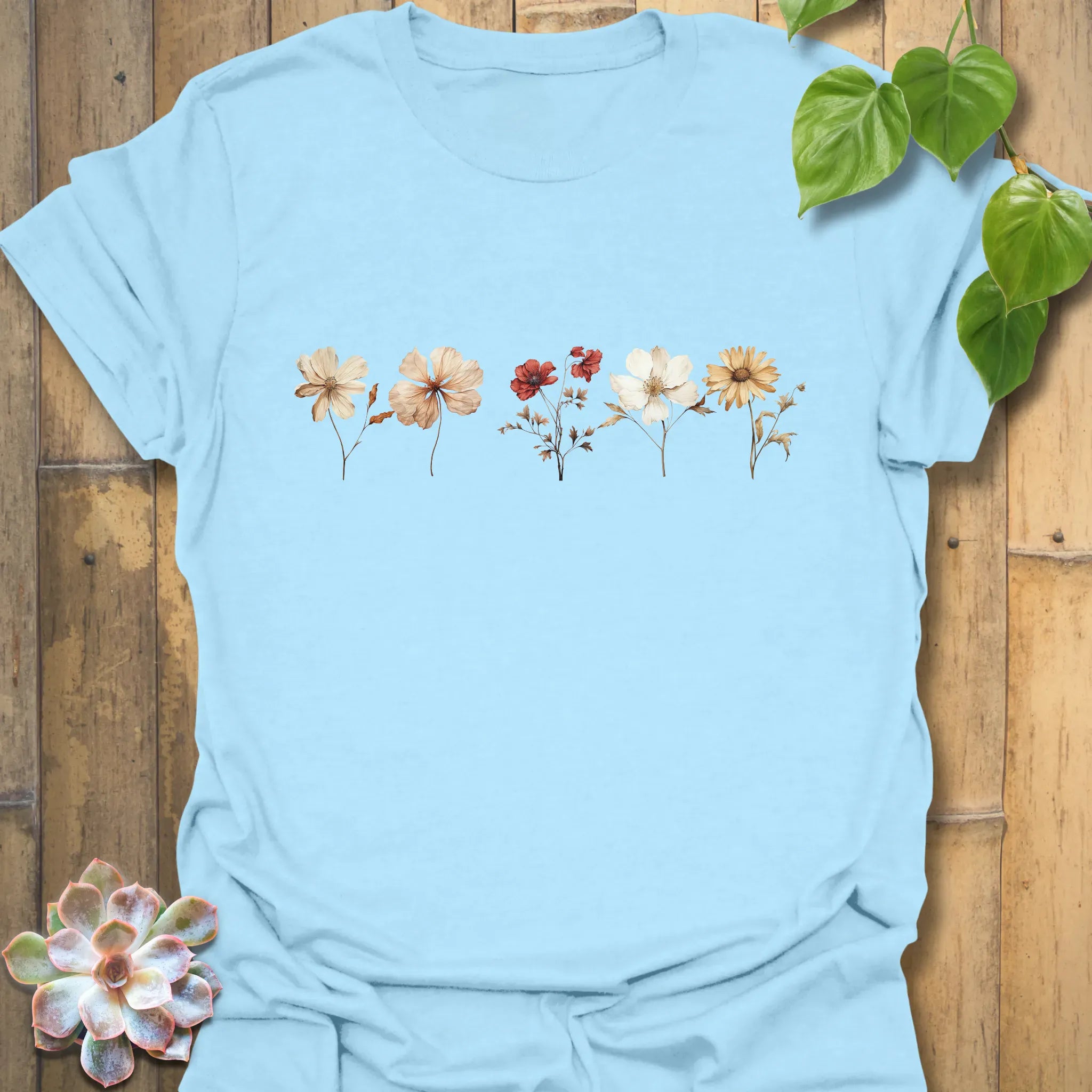 Dried flowers T-shirt Light Blue / S T-Shirt