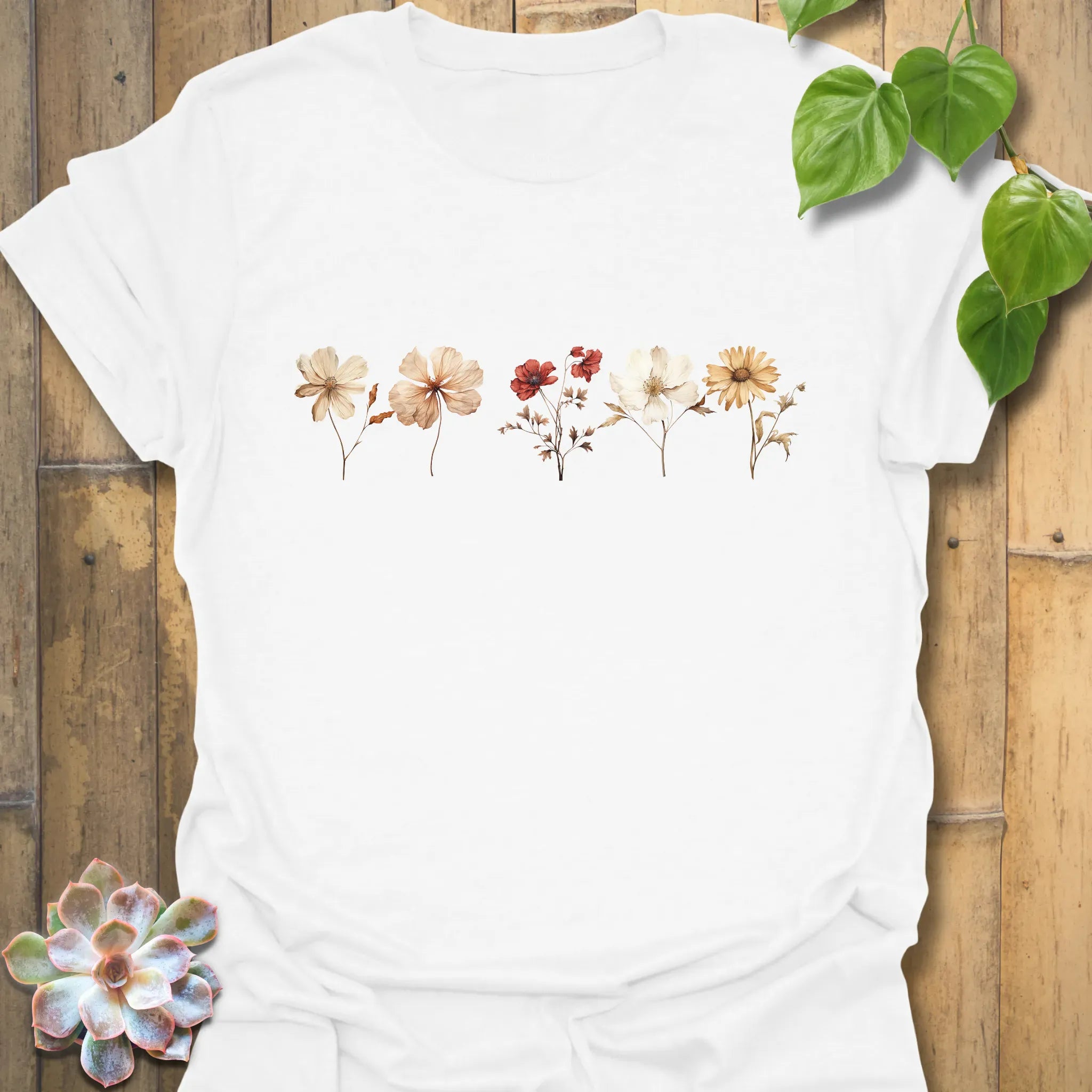 Dried flowers T-shirt White / S T-Shirt