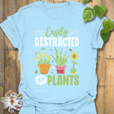Easily Distracted By Plants T-Shirt Light Blue / S T-Shirt