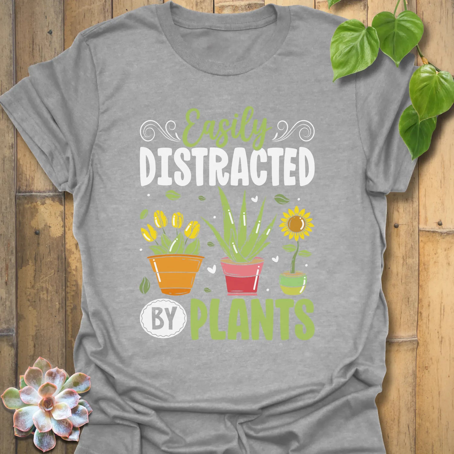 Easily Distracted By Plants T-Shirt Sport Grey / S T-Shirt