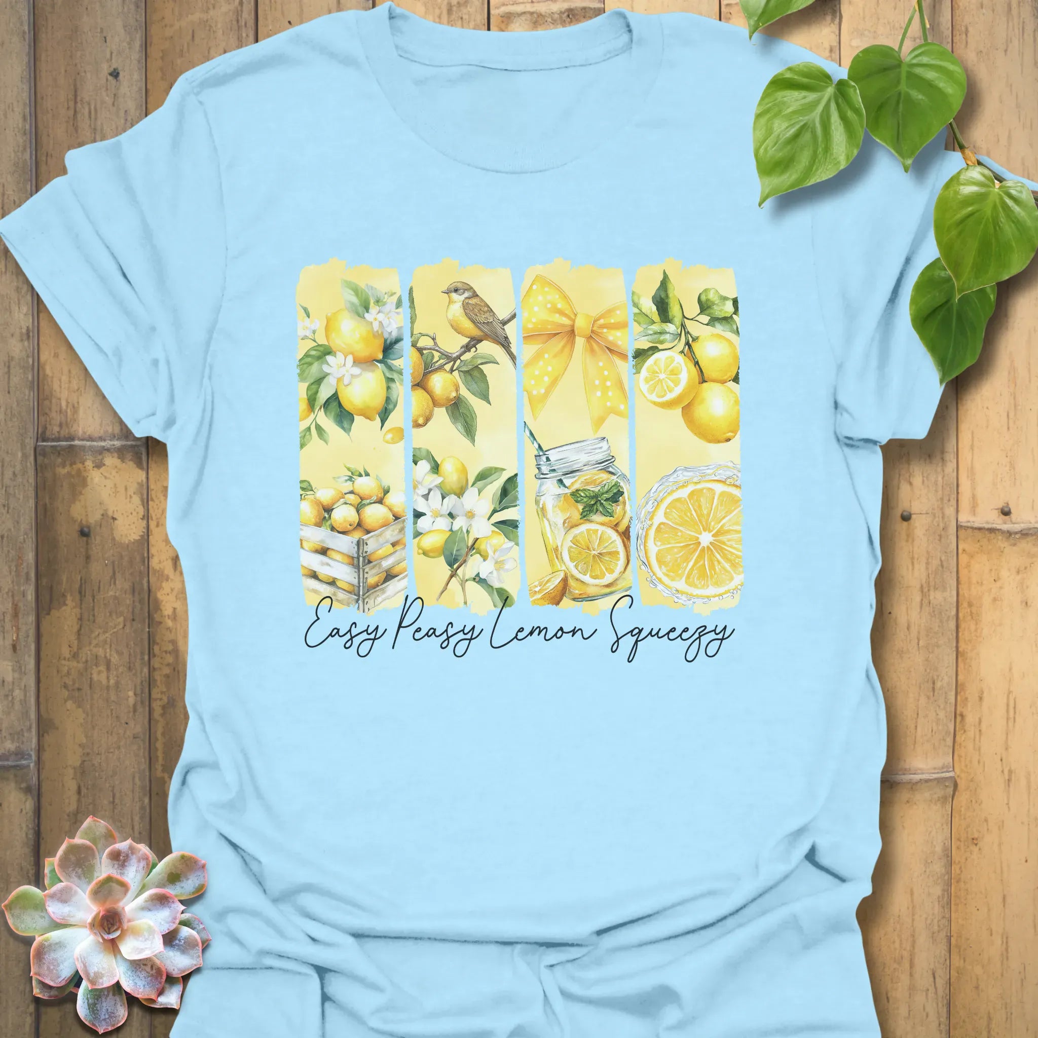 Easy Peazy Lemon Squeezy  T-shirt Light Blue / S T-Shirt