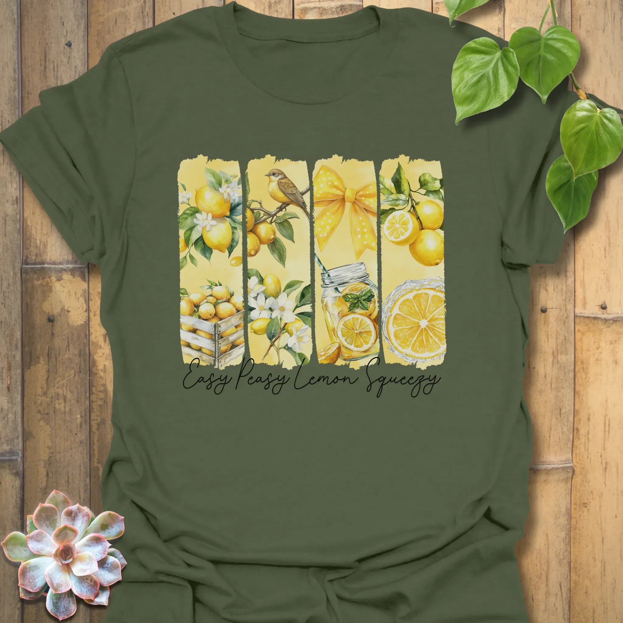Easy Peazy Lemon Squeezy  T-shirt Military Green / S T-Shirt