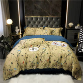 Egyptian Cotton Bedding Set – Floral Print 4Pcs Queen/King Color  2 / Queen 200X230cm 4pcs / Flat Bed Sheet Cotton Bedding